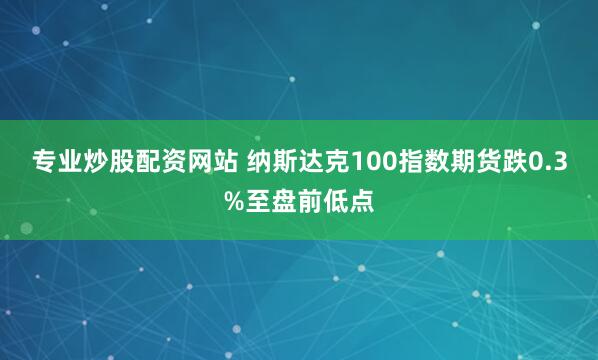 专业炒股配资网站 纳斯达克100指数期货跌0.3%至盘前低点