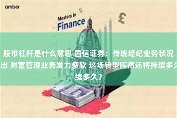 股市杠杆是什么意思 国信证券：传统经纪业务状况百出 财富管理业务发力疲软 这场转型阵痛还将持续多久？