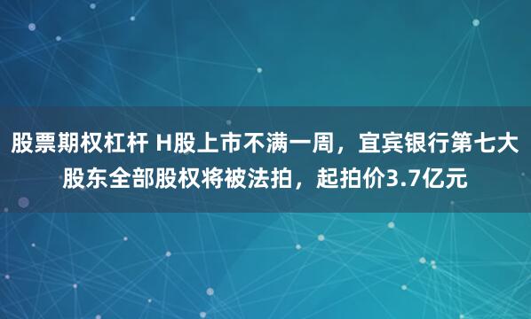 股票期权杠杆 H股上市不满一周，宜宾银行第七大股东全部股权将被法拍，起拍价3.7亿元