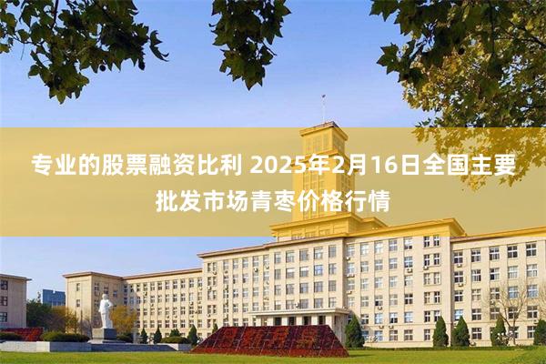 专业的股票融资比利 2025年2月16日全国主要批发市场青枣价格行情